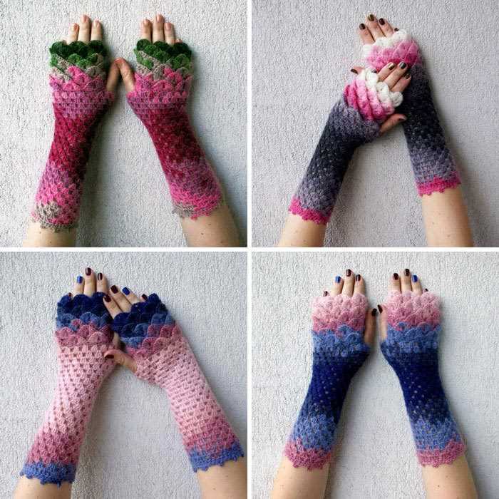 Knitted dragon gloves pattern