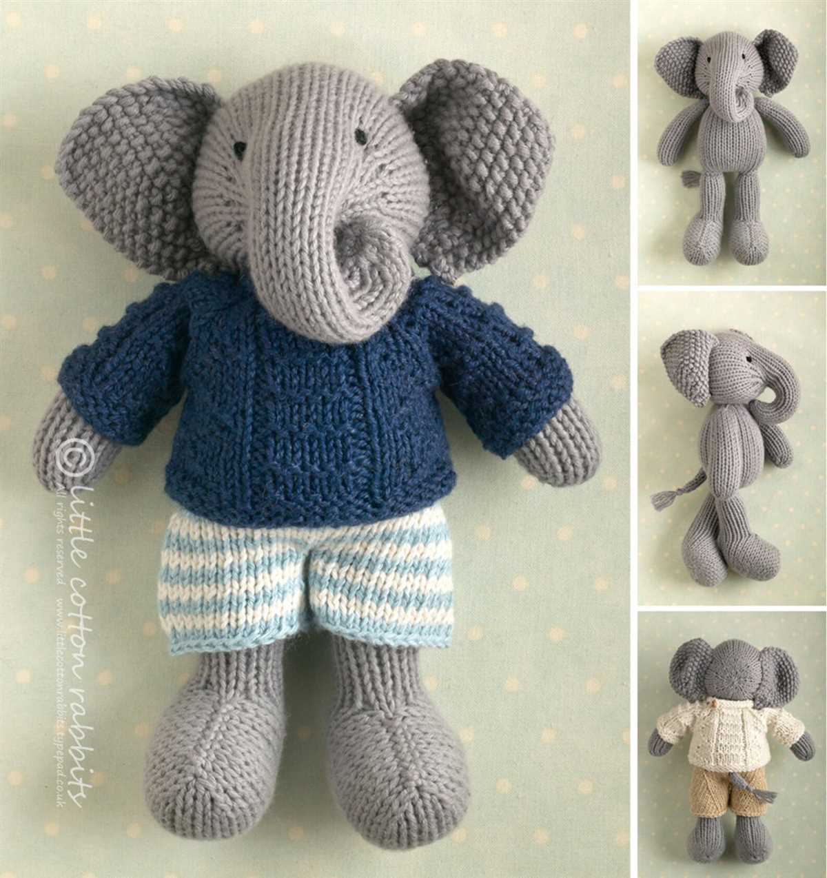 Knitted elephant toy pattern free