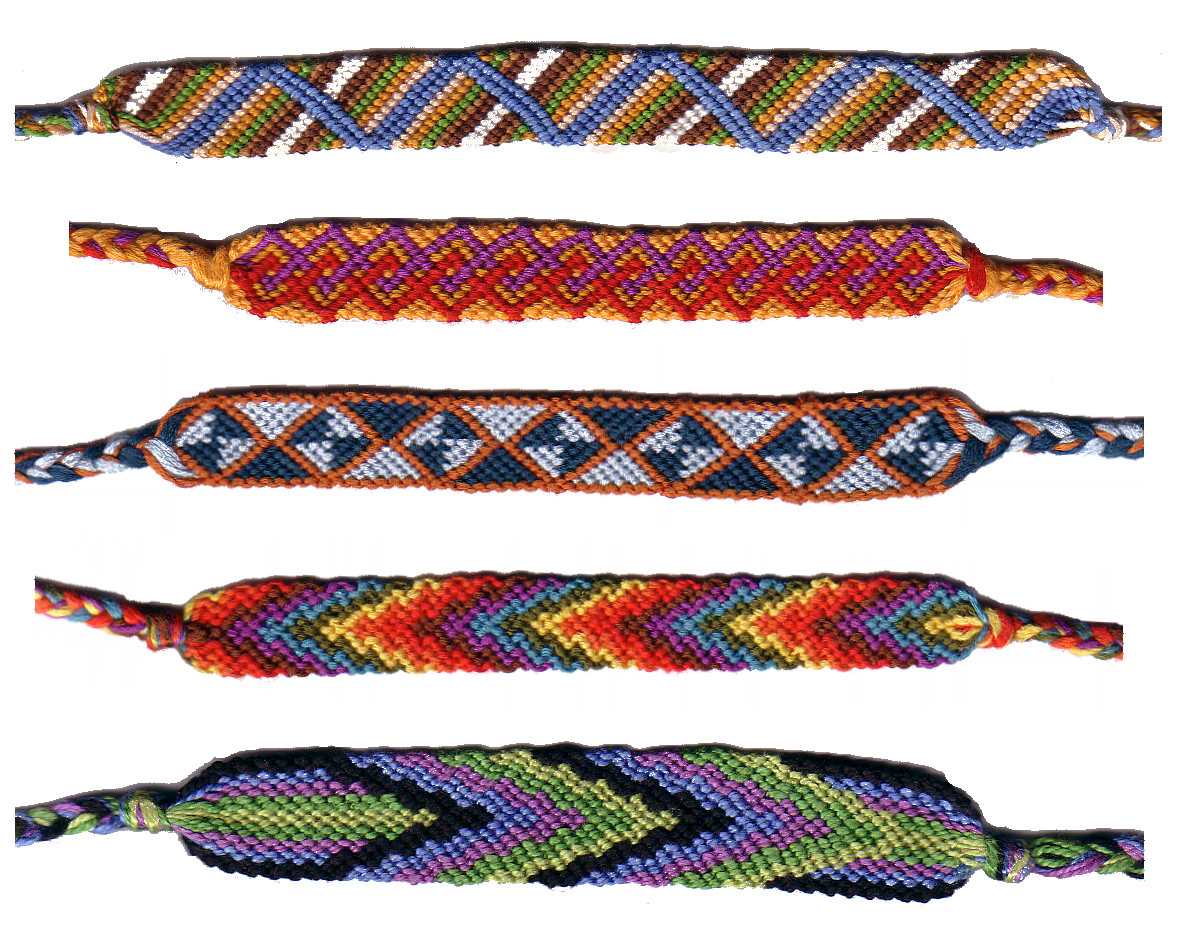 Knitted friendship bracelet pattern