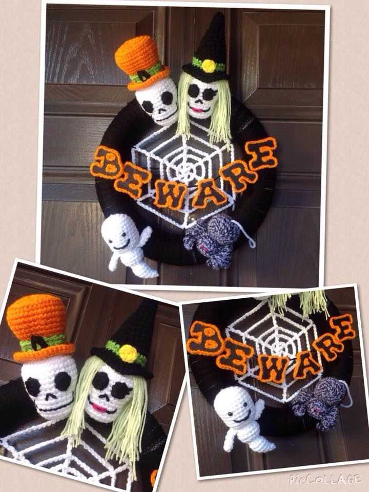 Knitted halloween wreath pattern