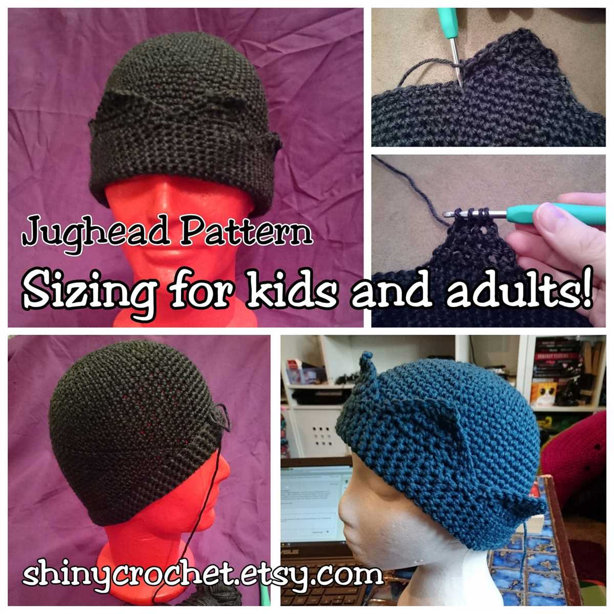 Learn how to create your own unique jughead hat with this knitted pattern! Knitted jughead hat pattern