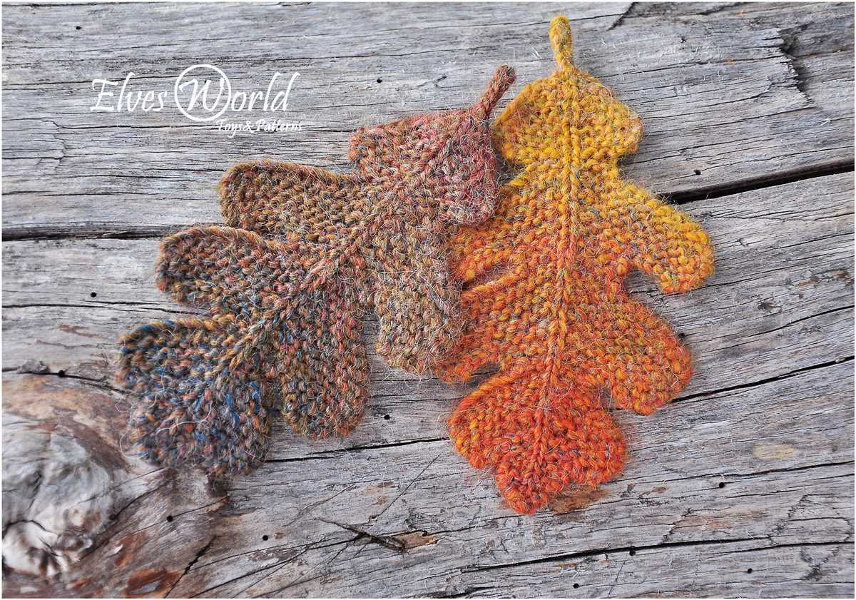 Knitted leaf pattern