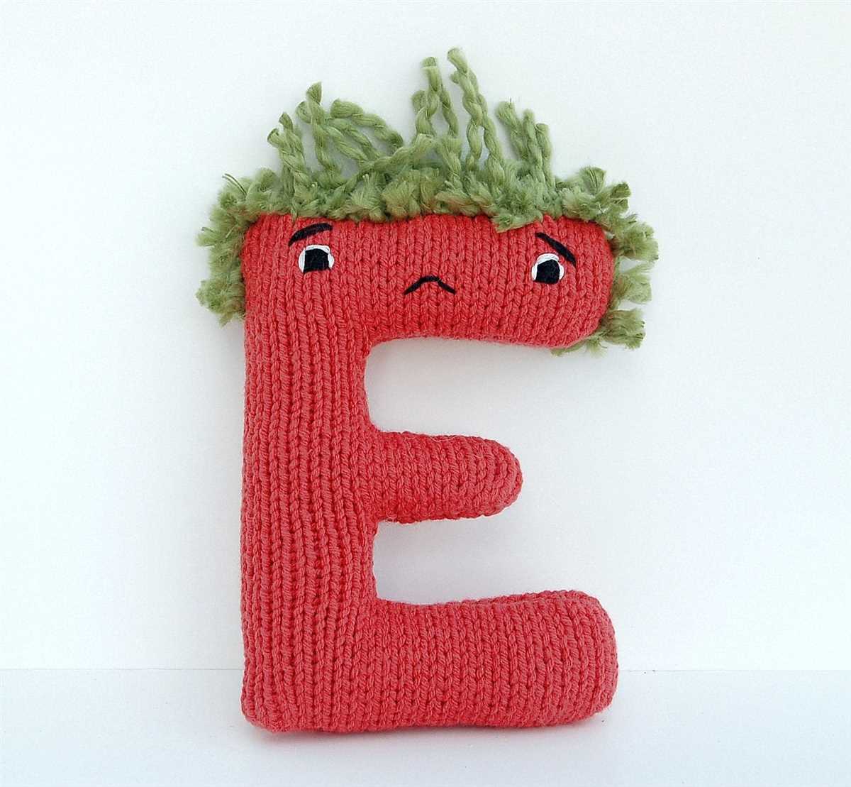Knitted letter patterns