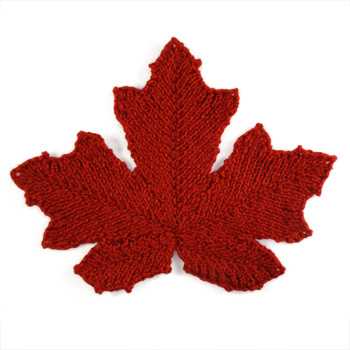 Knitted maple leaf pattern