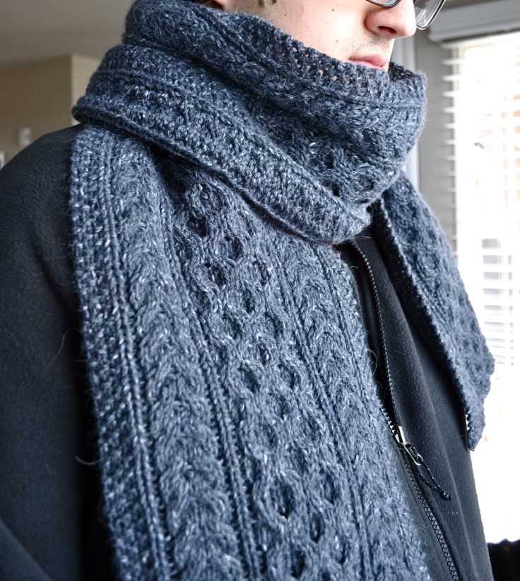 Knitted men's scarf free pattern