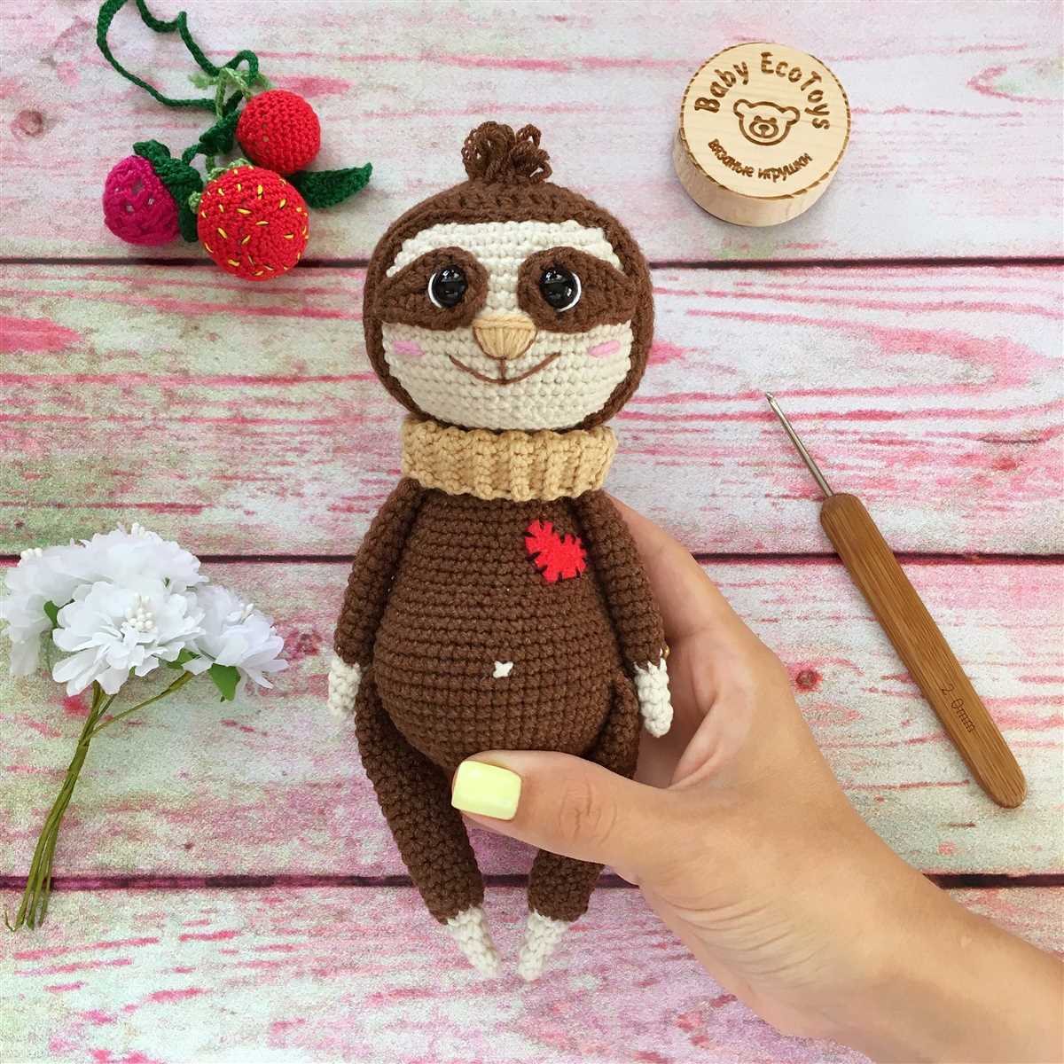Knitted sloth toy pattern