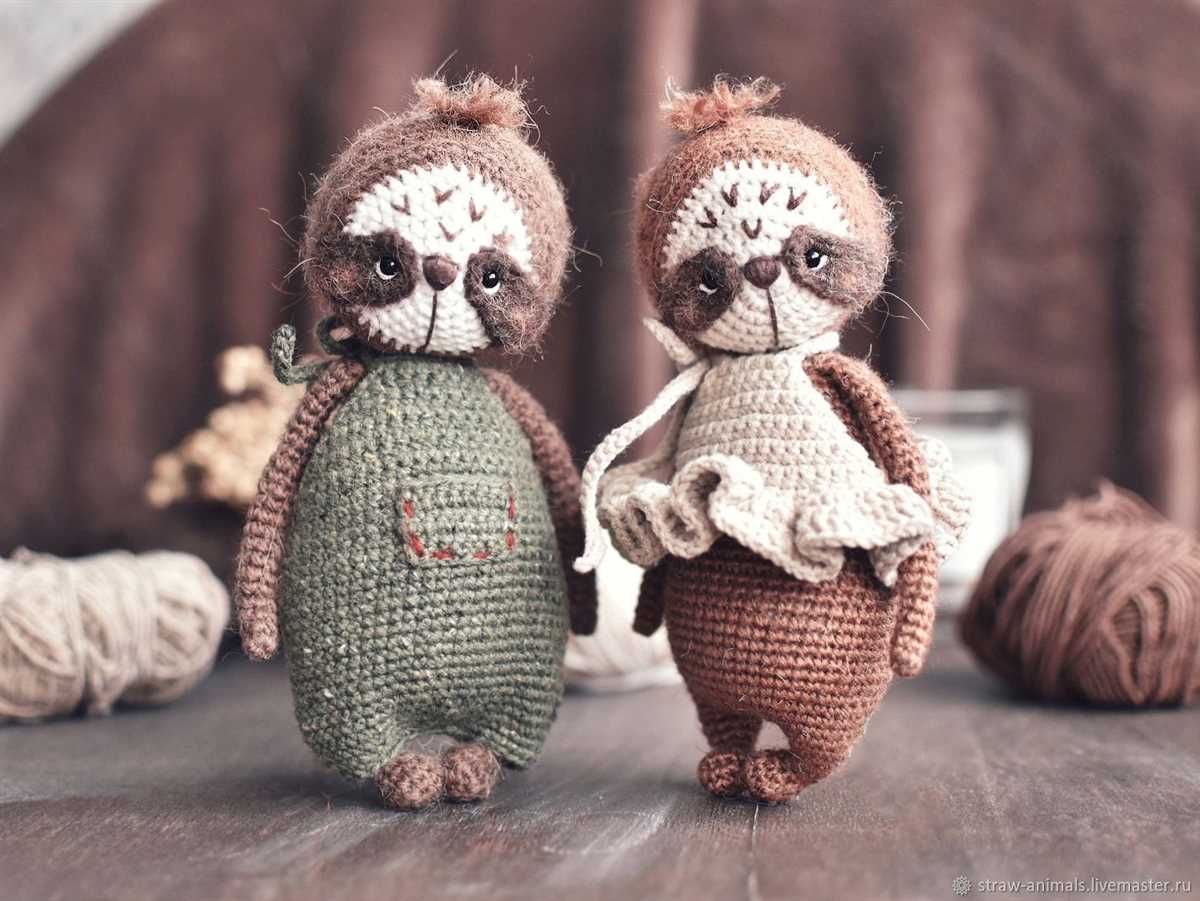 Knitted sloth toy pattern