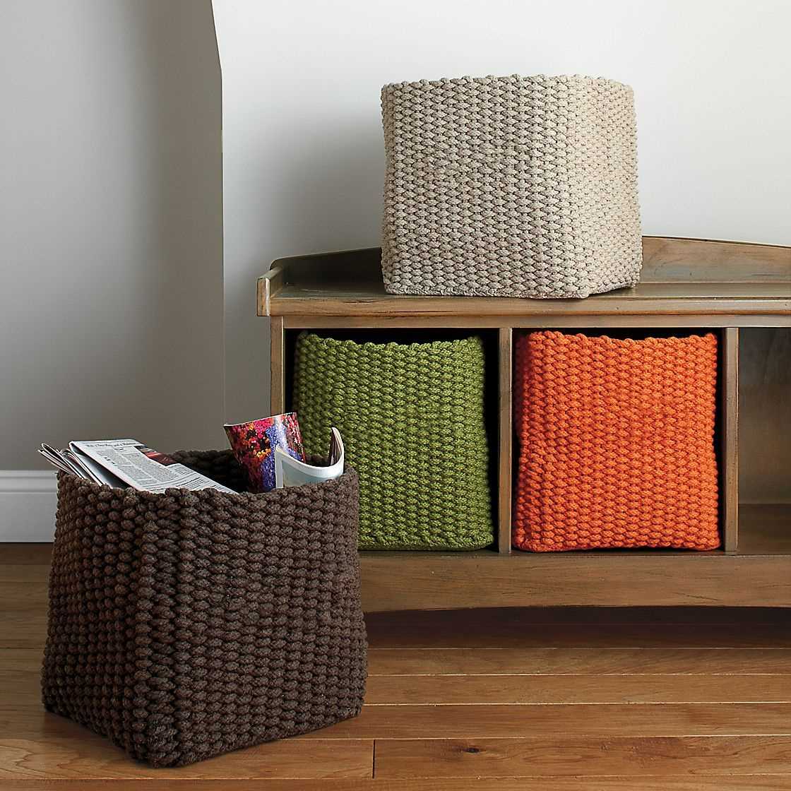 Knitted storage basket pattern