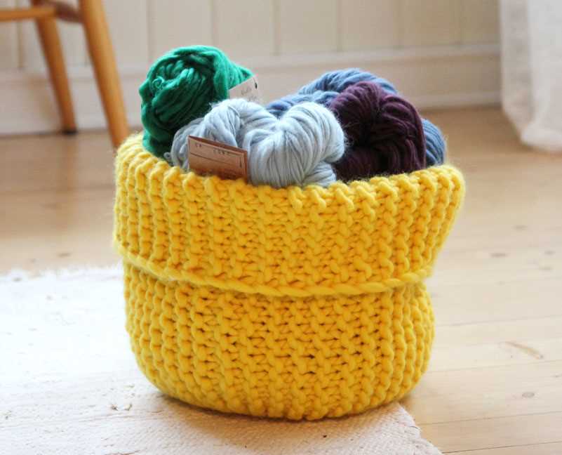 Knitted storage basket pattern