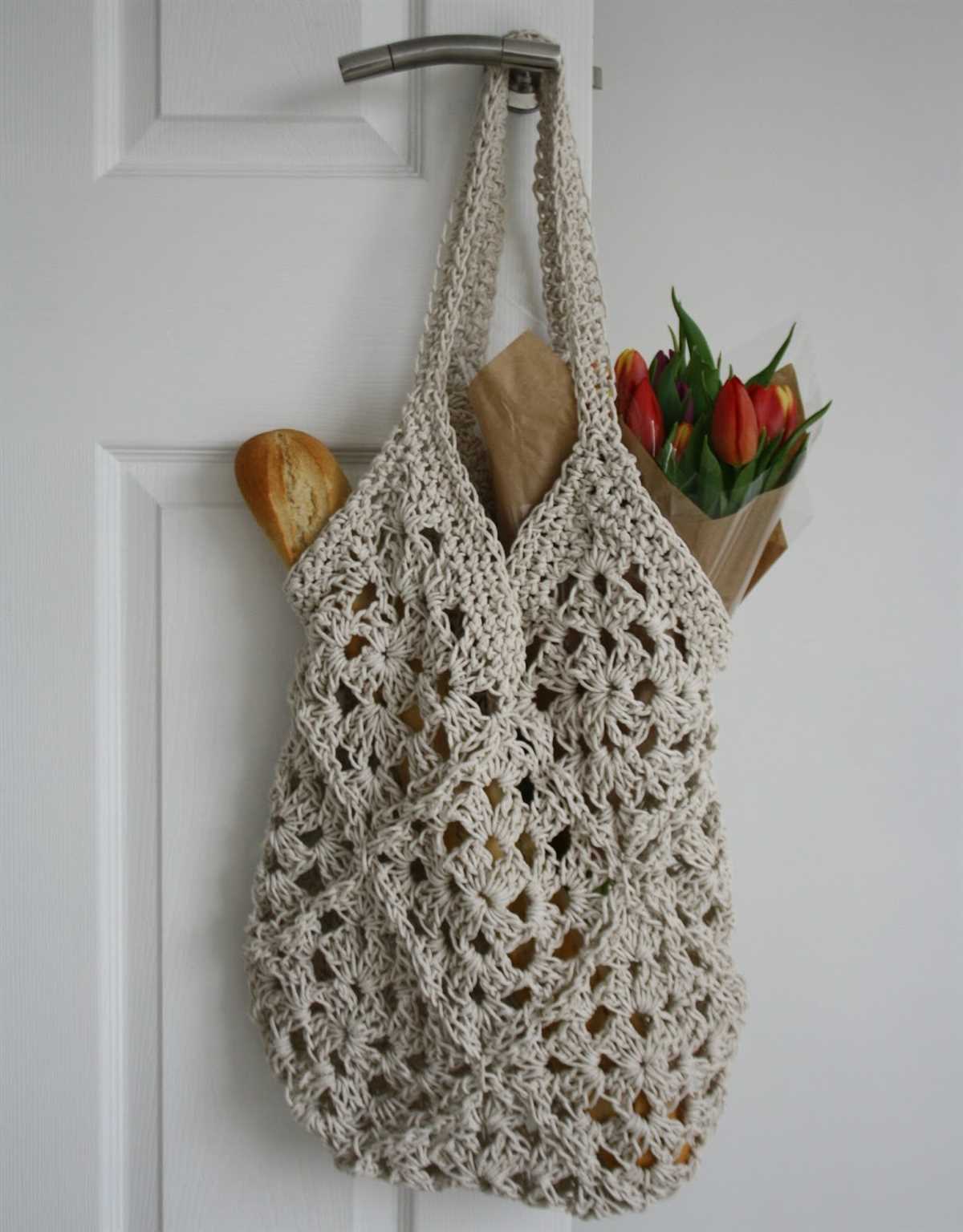 Knitted string shopping bag pattern
