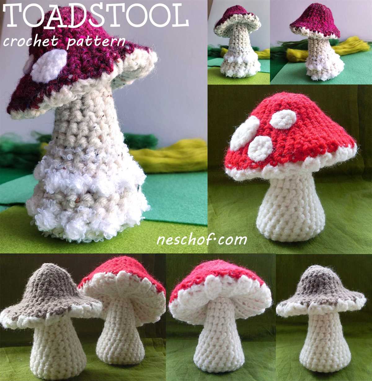 Knitted toadstool pattern