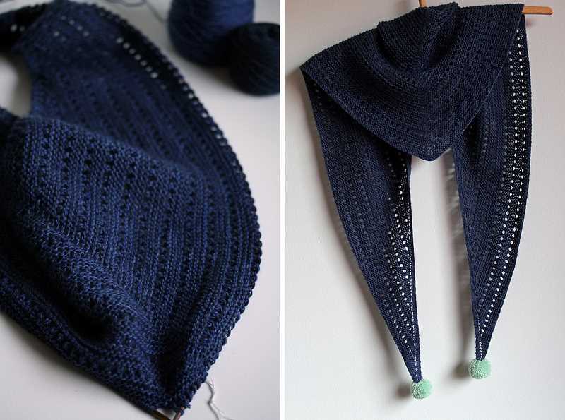 Knitted triangle head scarf pattern