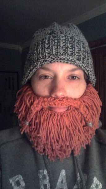 Knitted viking hat and beard pattern