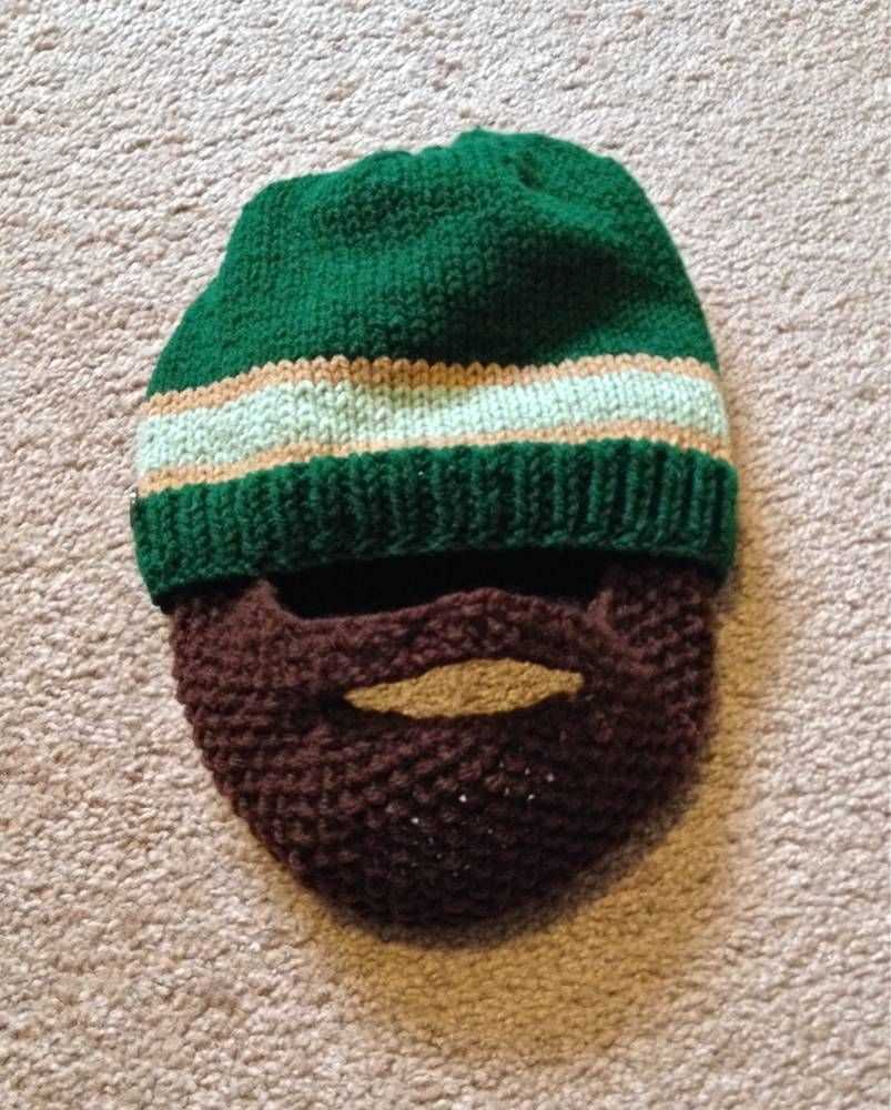 Knitted beard hat pattern