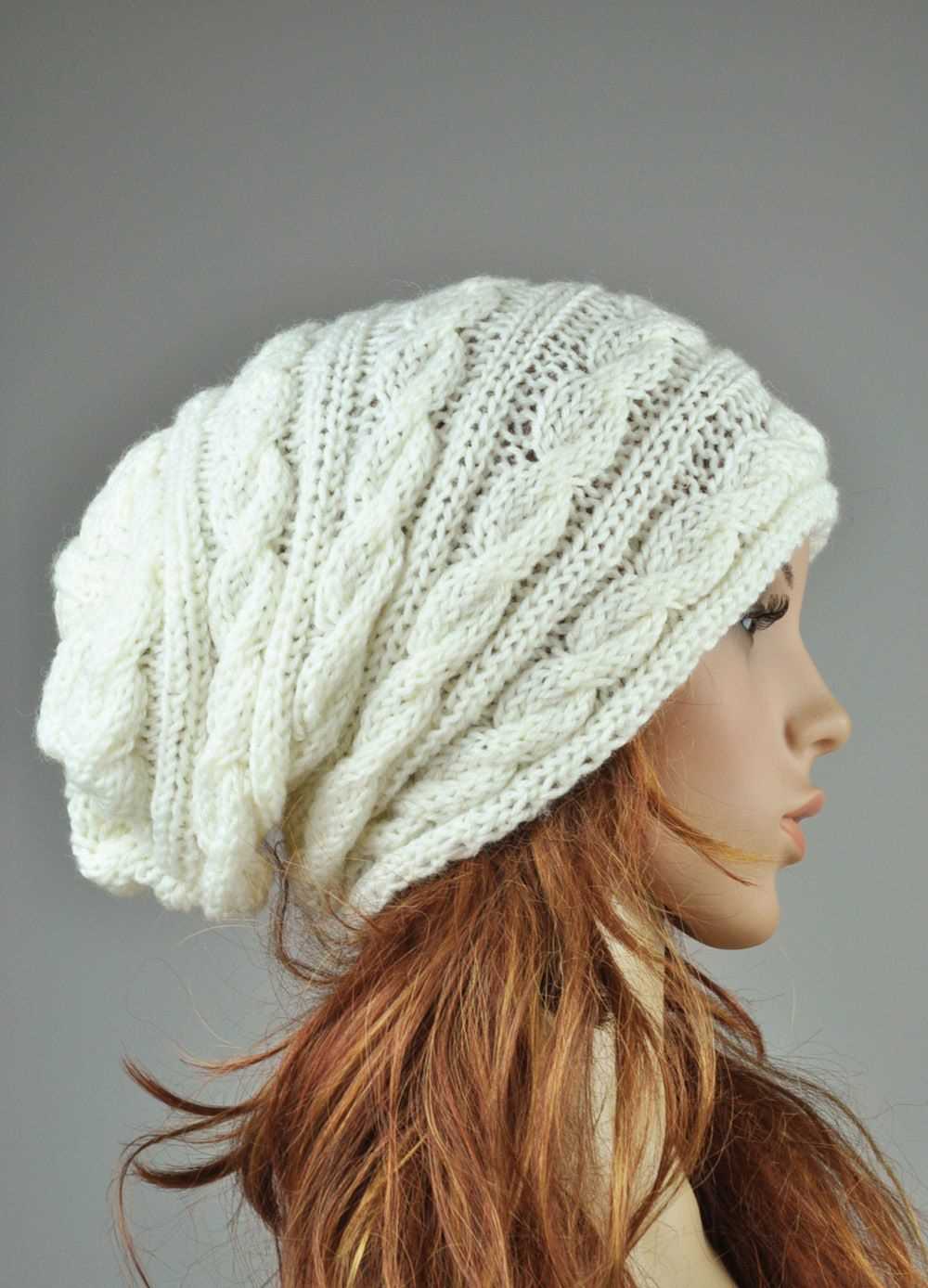 Knitted cable hat pattern