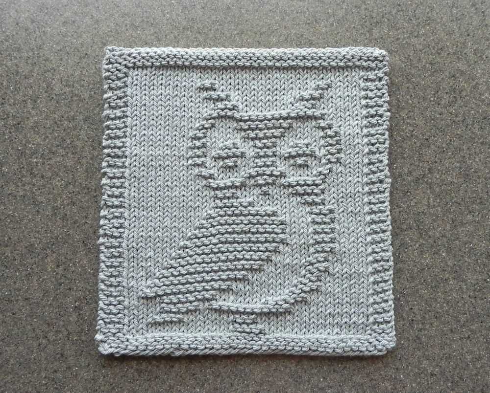 Knitted cotton dishcloth pattern