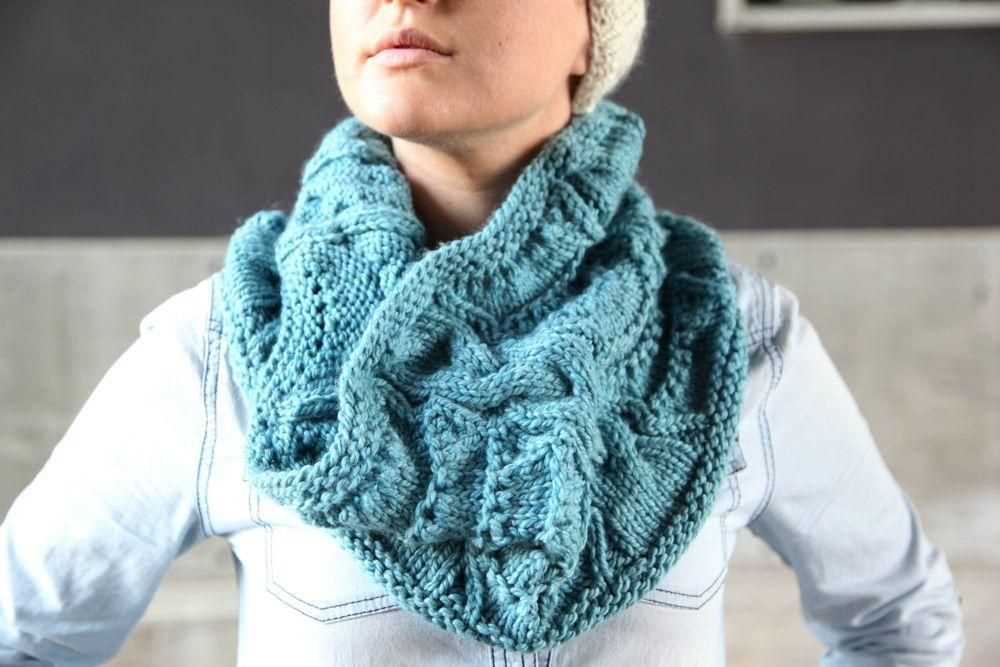 Knitted cowl in the round pattern