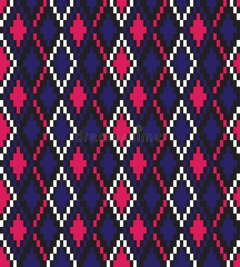 Knitted diamond shaped pattern