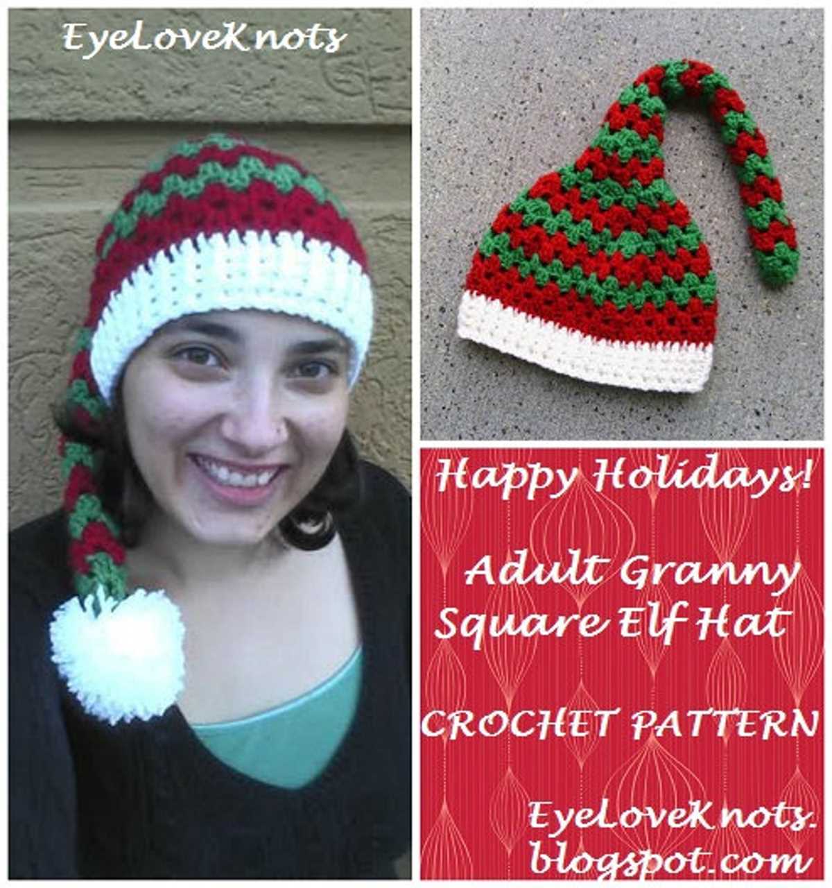 Knitted elf hat pattern for adults