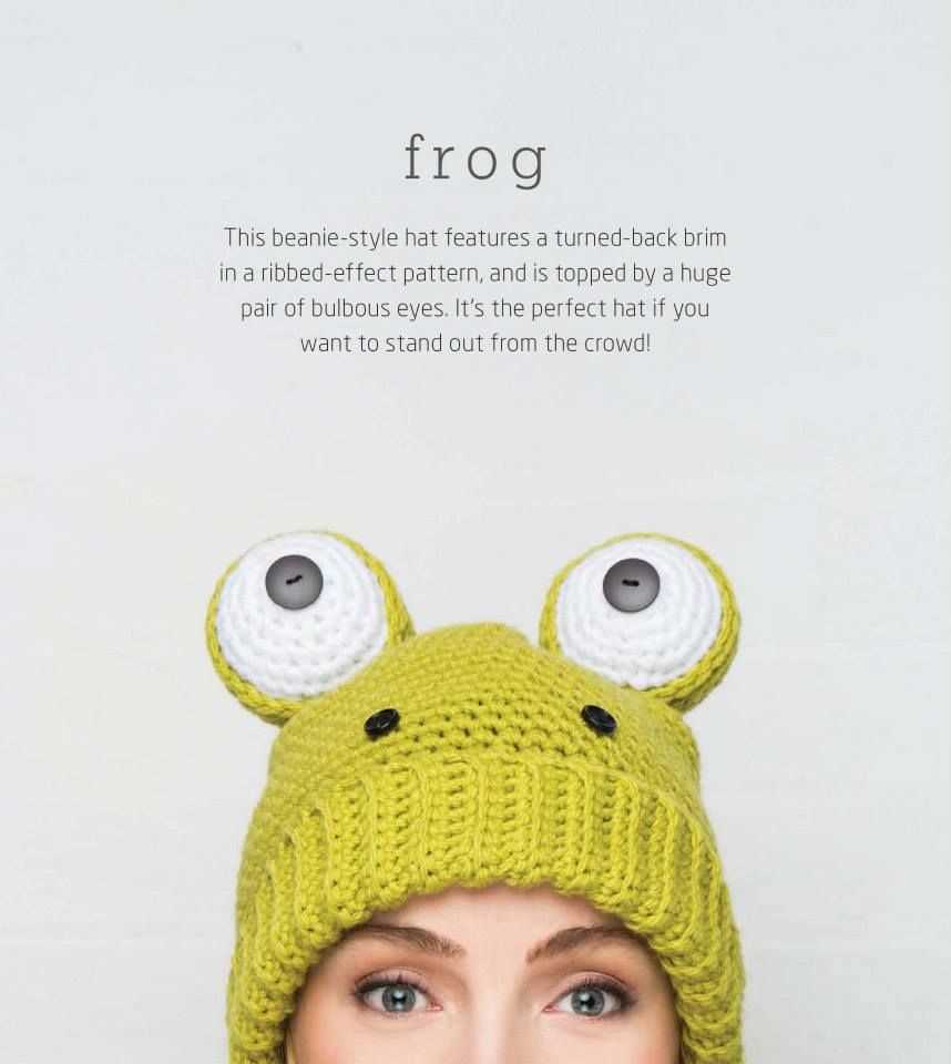 Knitted frog hat pattern