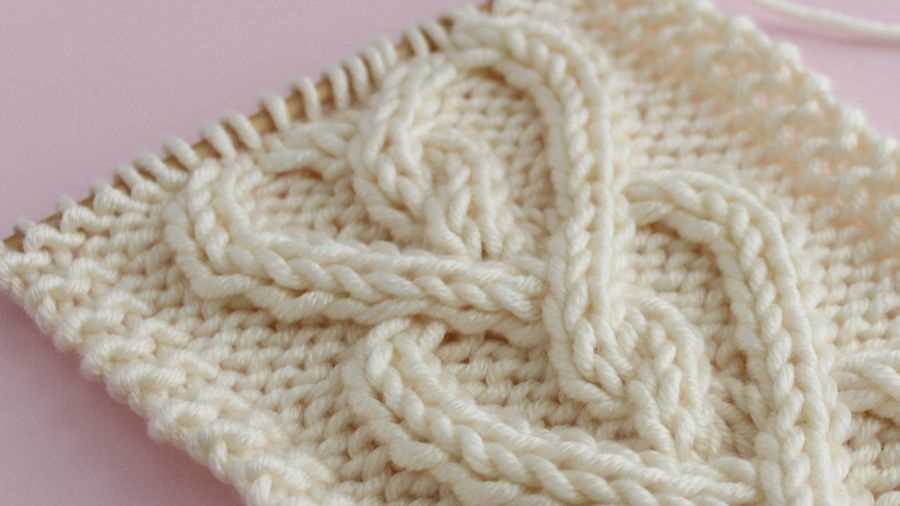 Knitted heart cable pattern