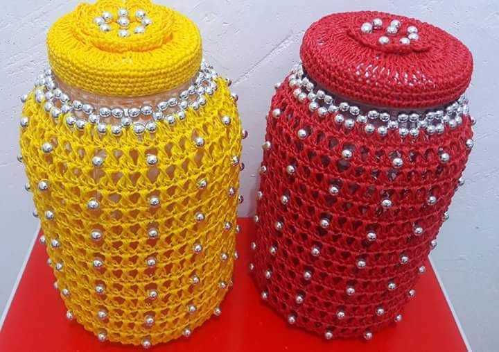 Knitted jar cover pattern