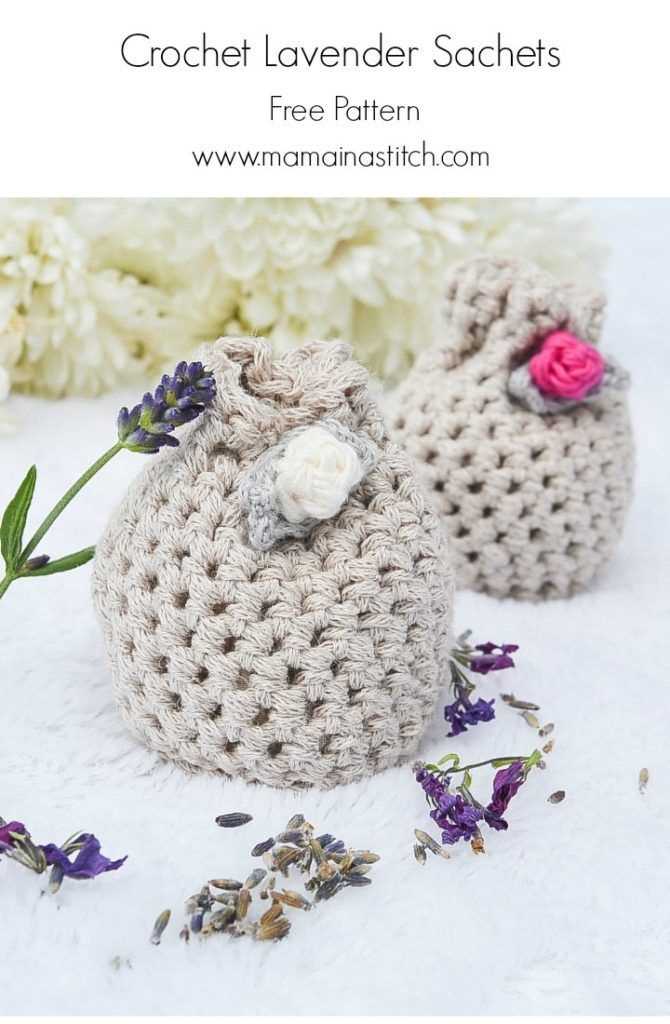 Knitted lavender bags free pattern