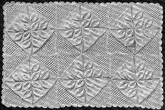 Knitted leaf pattern blanket