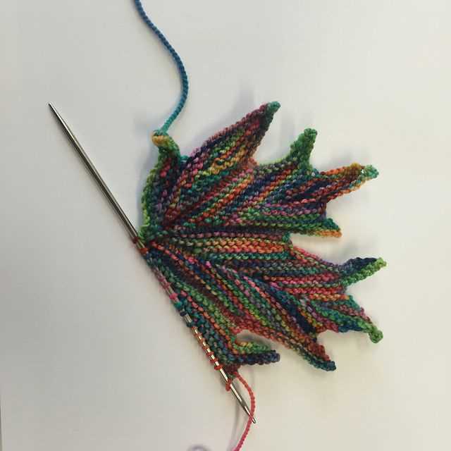 Knitted maple leaf pattern