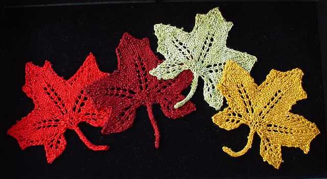 Knitted maple leaf pattern