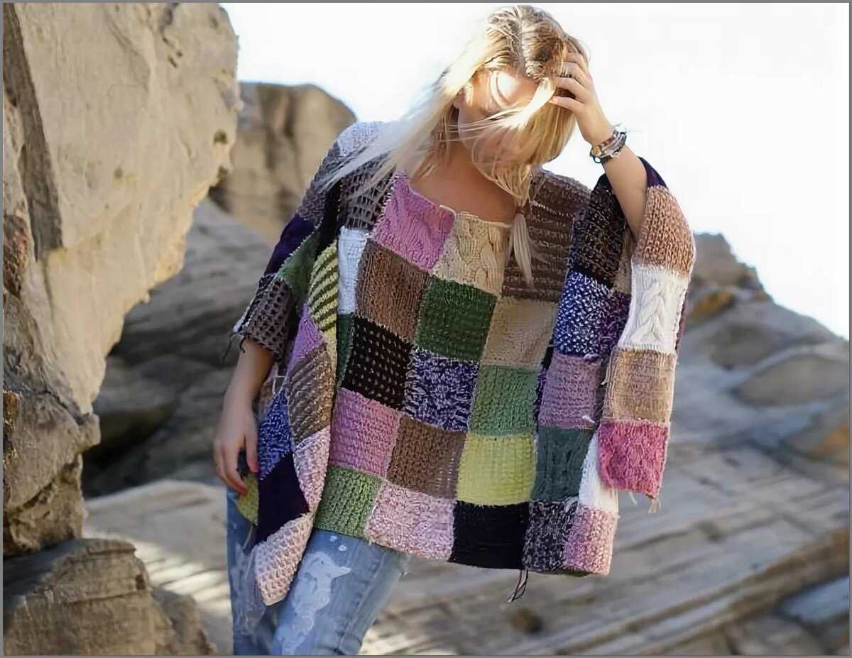 Knitted patchwork cardigan pattern free