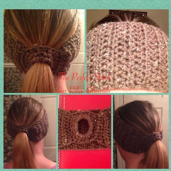 Knitted ponytail headband pattern