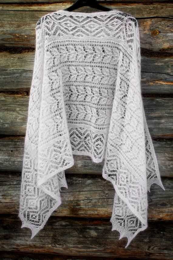 Knitted rectangular shawl patterns