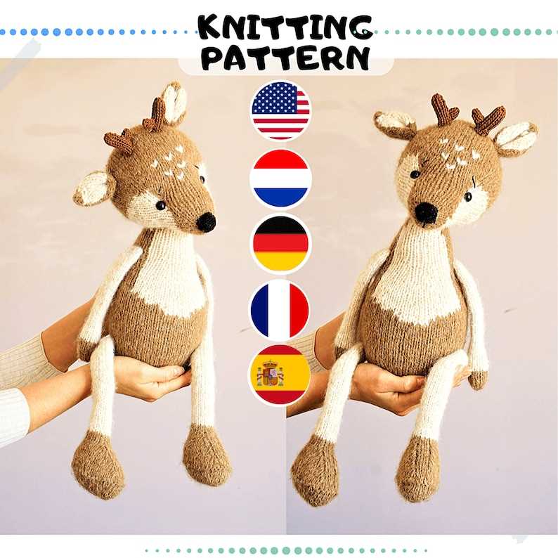 Knitted reindeer head pattern