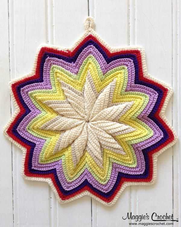 Knitted round potholder pattern