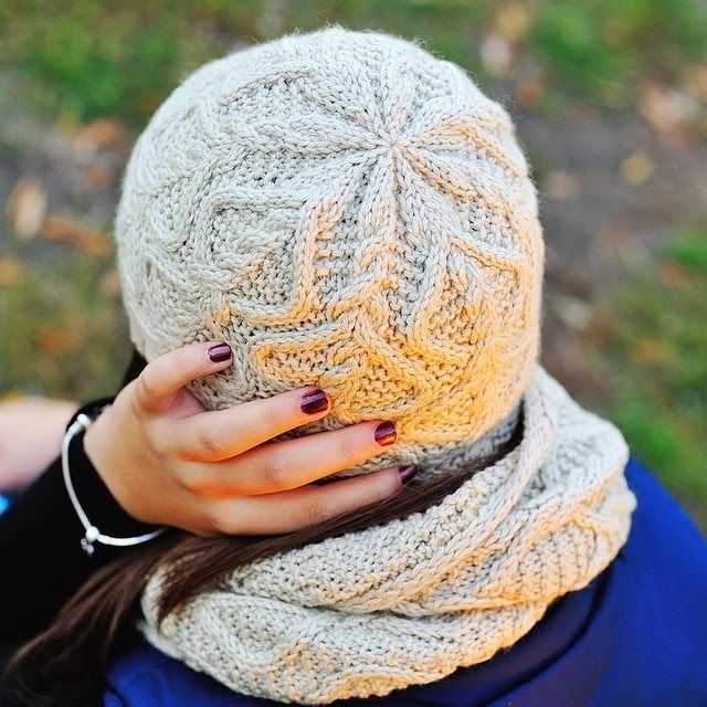 Knitted scarf and hat patterns