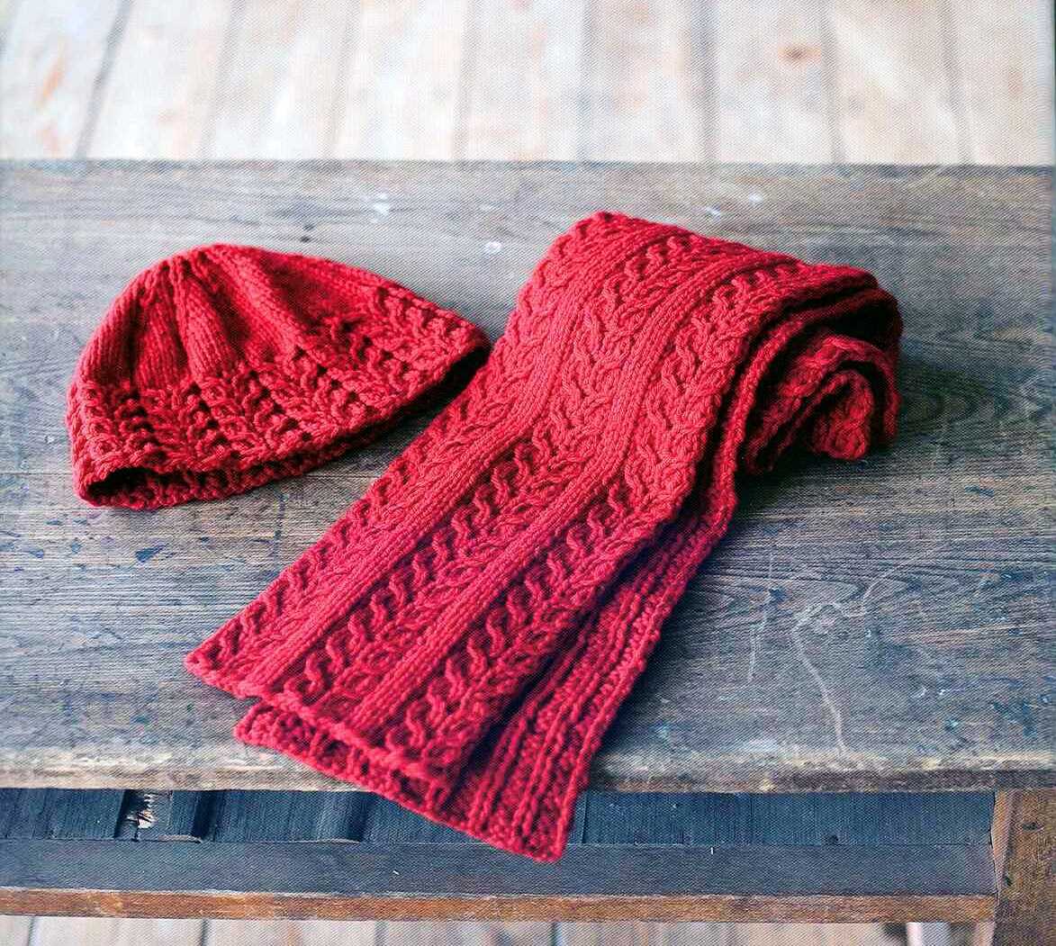 Knitted scarf and hat patterns
