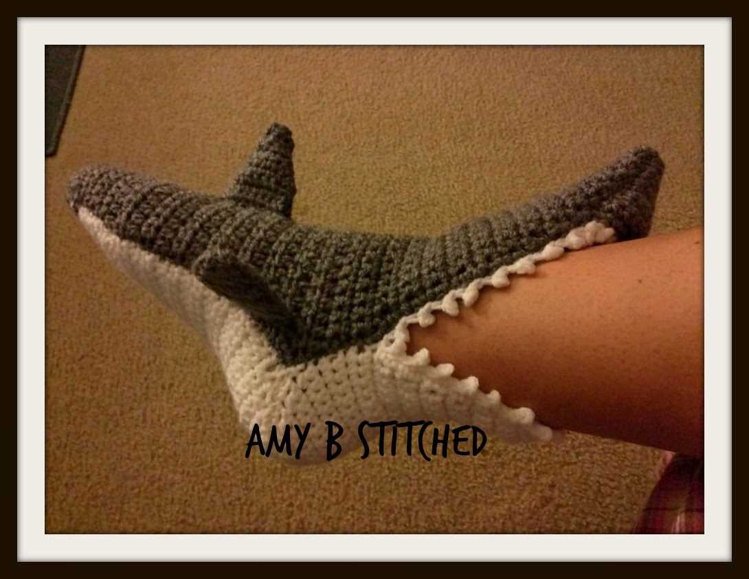Knitted shark slippers free pattern