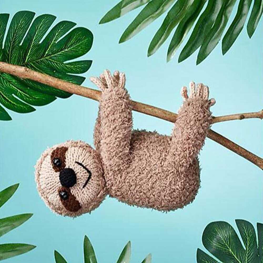 Knitted sloth toy pattern
