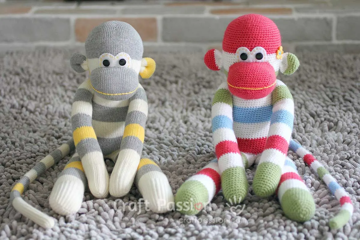 Knitted sock monkey pattern free