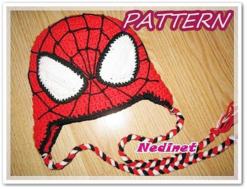 Knitted spiderman hat pattern