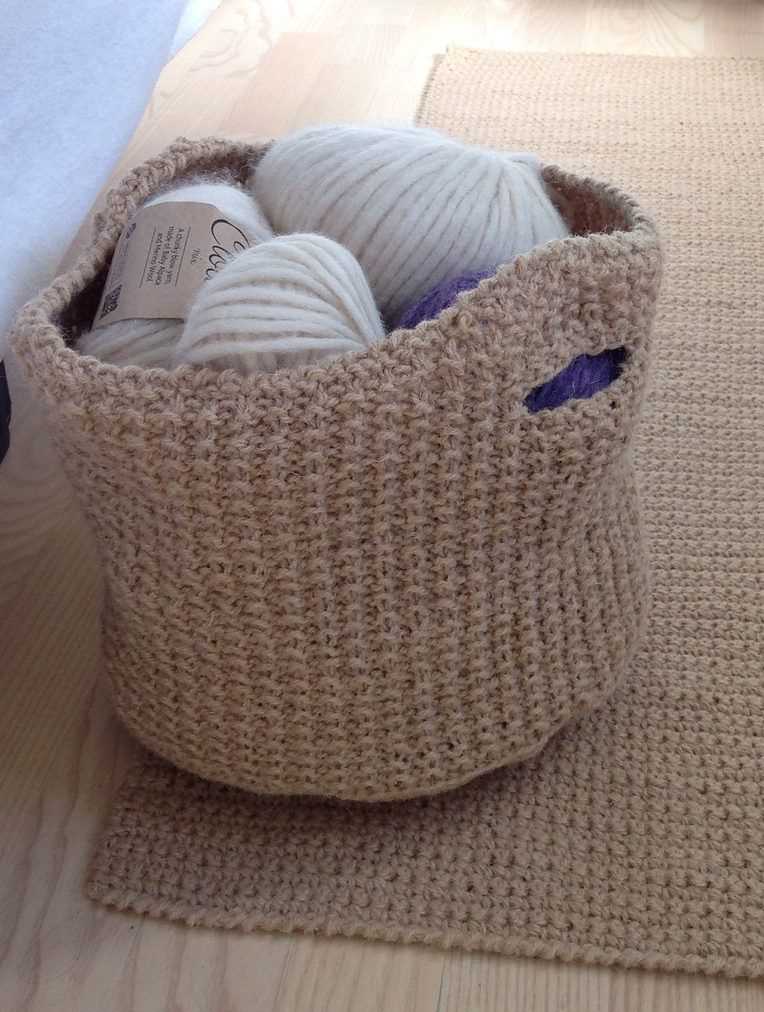 Knitted storage basket pattern