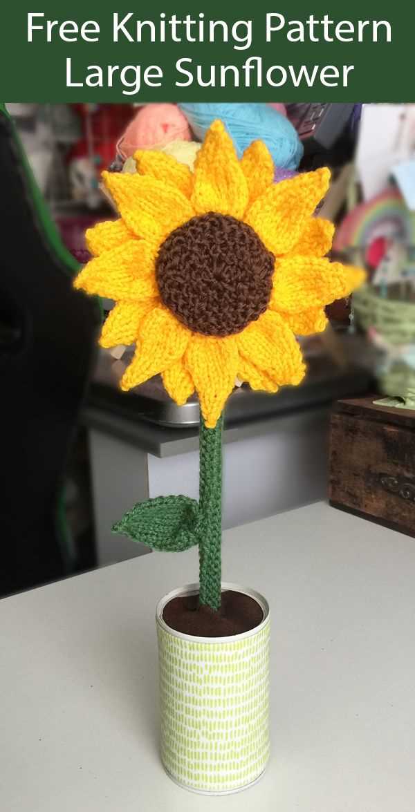 Knitted sunflower free pattern