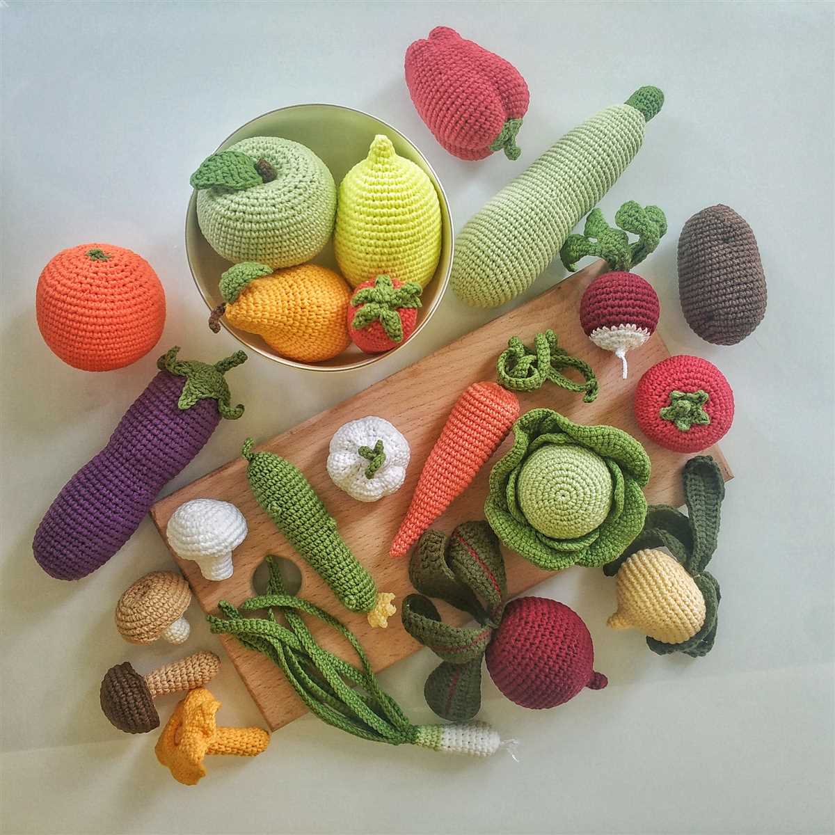 Knitted vegetables pattern free