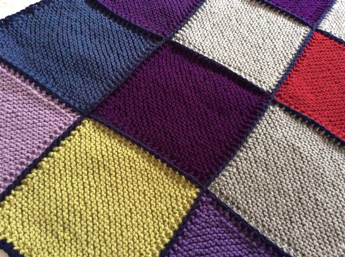 Knitting pattern diagonal squares