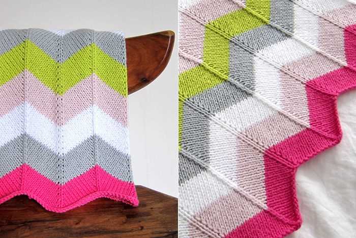Knitting pattern for chevron blanket