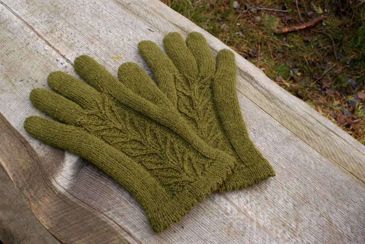 Knitting pattern for gloves using 2 needles