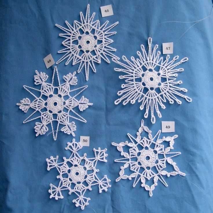 Knitting pattern for snowflakes