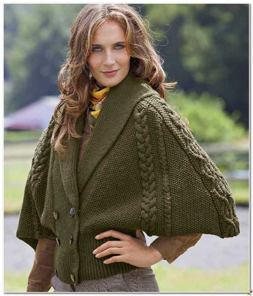 Knitting pattern poncho with sleeves