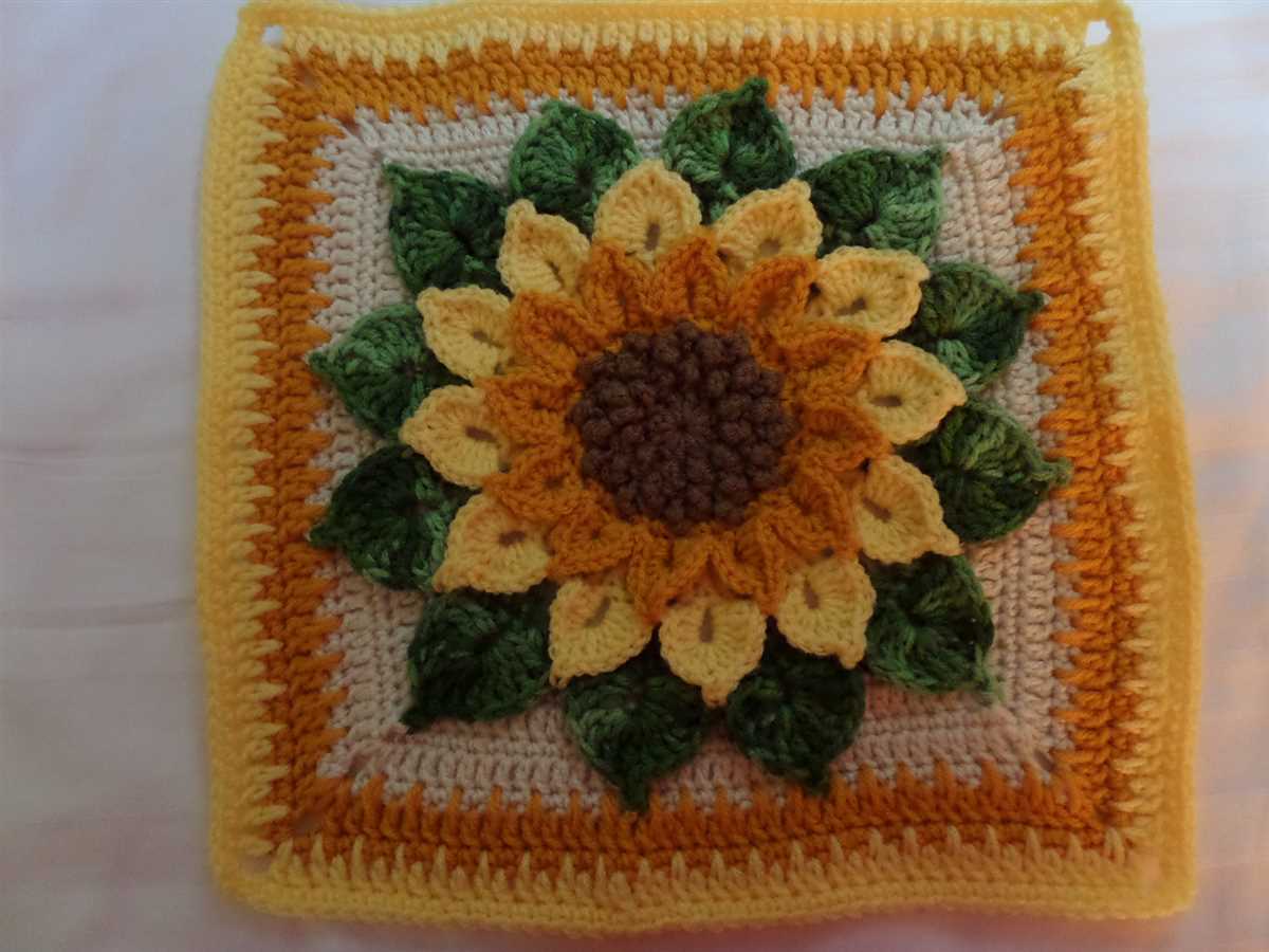 Knitting pattern sunflower